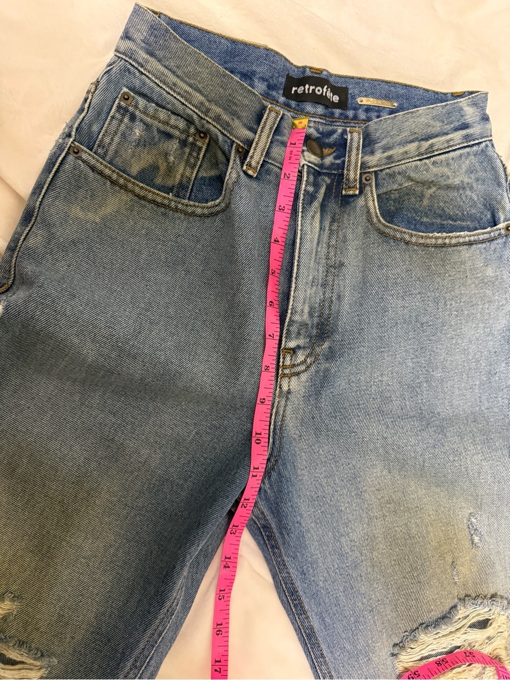 RETROFĂTE NEW Distressed Designer Vintage Denim Set Jean Jacket and Pants - Picture 8 of 15